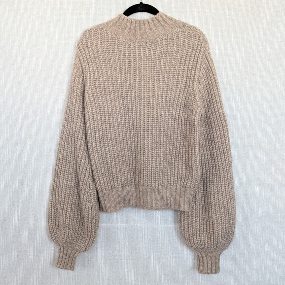 DÔEN Lulu Baby Alpaca Sweater Womens M Beige Long Sleeve Mock Neck - Picture 3 of 8